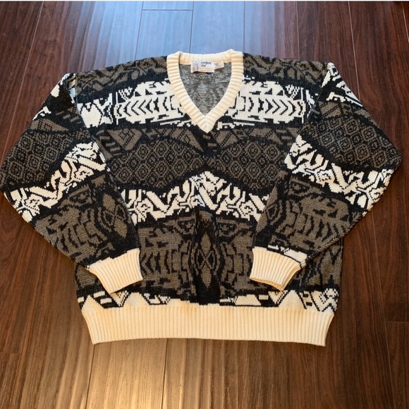 Vintage Oversized Abstract Pattern Sweater X-Large - Picture 2 of 4